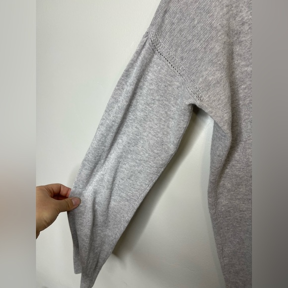 Garnet Hill Boxy Pointelle-Detail Pullover in Gray Sz M Linen Organic Cotton - Picture 8 of 8